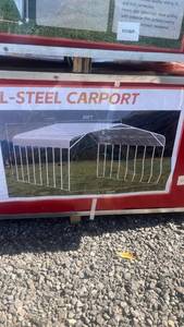 lot 51 image: Captok 40x20x14 FT All-Steel Carport Model CK-SC40