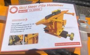 lot 69 image: Captok CK-AD680 Skid Steer Pile Hammer Attachment