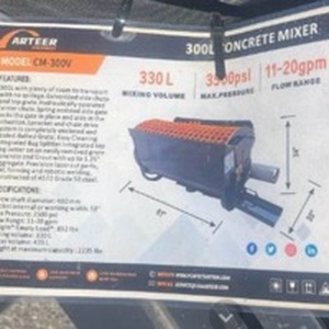 lot 74 image: Arteer CM-300V Skid Steer Concrete Mixer Attachment