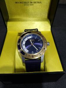 Invicta Men's Blue Dial Sports Watch with Navy Rubber Strap (Will Need a Battery)