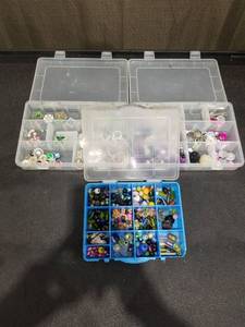 lot 3935 image: Mixed Jewelry Making Beads and Craft Supplies in Storage Organizers
