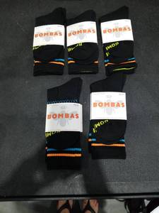 lot 3936 image: Bombas Black Crew Socks with Colorful Stripes Pack of 5