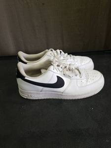 lot 4946 image: Nike Air Force 1 Low White Black Swoosh Sneakers Size 11.5