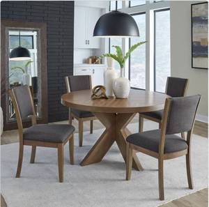lot 10005 image: Zealand 5 pc dining table set - Retail $799
