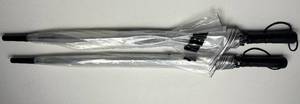 lot 167 image: Clear Umbrellas with Black Handles - Set of 2