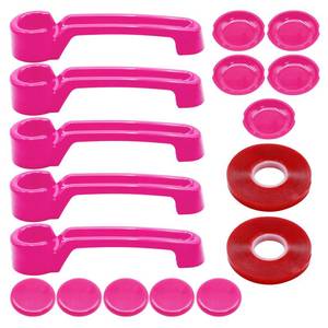 lot 3770 image: SYOWADA 15 PCS Door Handle Covers Kits, Exterior Door Bowl Trim, Replacement for Wrangler JK JKU 2-Door 4-Door Handles 2007-2018 (Pink)