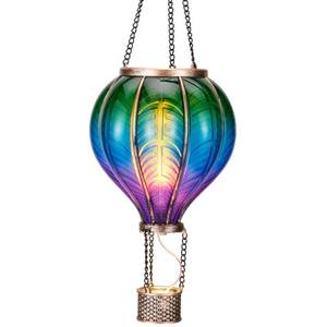 lot 3777 image: TERESAS COLLECTIONS Hot Air Balloon Solar Lantern for Garden Decor ,Flickering Flame Hanging Solar Light for Outdoor ,Multicolor Plastic Lamp for Yard Tree Gift for Mom