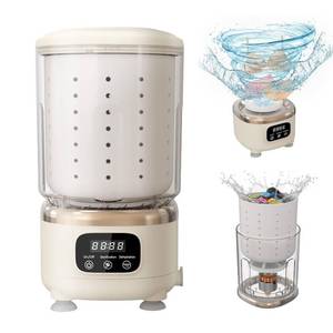lot 3786 image: MEIIS Portable Mini Washing Machine, 2L USB Rechargeable 3000mAh with Spin Dry Basket, 3 Modes Blue Light Cleaning, Compact for Dorm, Camping, RV - Underwear & Baby Clothes Washer