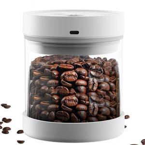 lot 3787 image: Olubfdh Auto Vacuum Coffee Container, 700ML10oz Airtight Food Storage Containers, Coffee Bean Storage Canister, Glass Storage Jars for Beans & Food