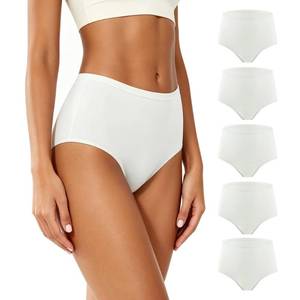 lot 3791 image: BATTEWA Incontinence Underwear for Women Washable, Leak Proof Underwear High Waist Cotton,Bladder Leakage 50ML (5White, Large, 5 Pack)