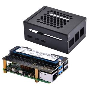 lot 3834 image: GeeekPi Metal Case with N04 PCIe M.2 Key-M NVMe SSD PCIe Peripheral Board for Raspberry Pi 5