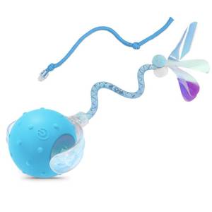 lot 3837 image: Interactive Smart Motorized Cat Toy Ball -Chirping, 2 Tails & 2 Speeds, USB Rechargeable Motion Activated Self Play Toy for Bored Indoor Cats & Kittens, Hunting Chase Teaser for Exercise & Enrichment