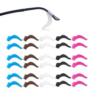 lot 3846 image: 15 Pairs 1.8 Inch Anti-slip Eyeglass Ear Grips, ear Hooks, Comfortable Silicone Elastic Eyeglasses Temple Tips Sleeve Retainer for Sunglasses, Presbyopia Glasses, Spectacles Glasses ( 5 Colors )