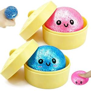 lot 3848 image: 2PCS Mini Glitter Dumpling Squishy, 2026 Upgrade Dumling Mystery Box, Colorful Dumplings Stress Balls Fidget Sensory, Fidget Squeeze Toy for Holiday & Birthday Gifts (BluePink)