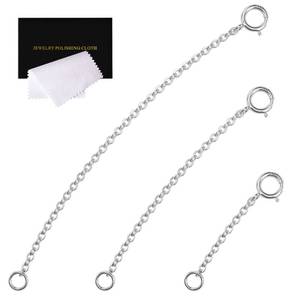 lot 3849 image: VANBARIS 3 Pcs 925 Sterling Silver Necklace Extender Silver Chain Extenders for Necklaces Bracelet Bracelet Anklet Jewelry Extension for Women, 3 Piece Set (1, 2, 3 Inches)