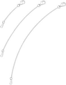 lot 3850 image: VANBARIS Sterling Silver Necklace Extenders for Women Silver Chain Extension Bracelet Extender Sterling Silver Chain Extenders for Necklaces 3 Piece Set (2, 4, 6 inch)