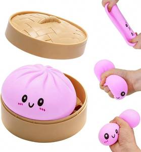 lot 3851 image: Mystery Dumpling Squishy, 4 Inch Jumbo Dumpling Stress Ball, Giant Dumpling Squishy, Anxiety Relief Fidget, ASoft Squeeze Decompression Dough for Adults Classroom Prizes & Party Favors (Purple)