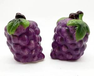 lot 3853 image: Fruit Shaped Ceramic Salt & Pepper Shaker Set of 2, Grape