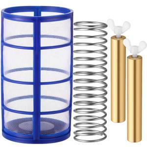 lot 3854 image: Qualirey 6 Pcs Copper Anode Replacement Kit Solar Pool Replacement Including Copper Anode Basket Screen Spring and Screw for Solar Pool, Reduces Chlorine 4.13 x 0.71 Inch Threaded M6 (Blue)