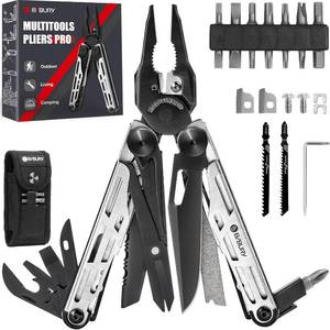 lot 3863 image: BIBURY Multitool Pliers Pro BI2045, Stainless Steel 31-in-1 Multi Tool Pliers with Replaceable Wire Cutters and Saw,Foldable Multitools with Scissors and Screwdriver, Ideal for Camping,Survival,Repair