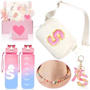 lot 3865 image: Awfrky Personalized Fanny Pack for Girls, Gift Sets for Teen Girls, Birthday Gifts for 4 5 6 7 8 9 10 11 12 13 Year Old Girl, Initial Crossbody Bag Belt Bag for Girl Kids (S)