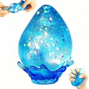 lot 3881 image: Water Squishy Drop Fidget Toys, Slow Rising Sensory Toys, Glitter Droplet Squeeze Balls for Adults, Fidget Pack for Office Desk(Blue)