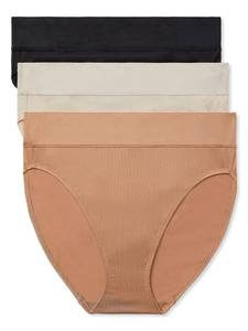 lot 3903 image: Warners Blissful Benefits Womens Dig-Free Breathable Microfiber 3-Pack Hi-Cut RT4963W L