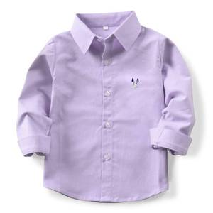 lot 3905 image: OCHENTA Boys Oxford Easter Dress Shirts Button Down Long Sleeve Big Kids Casual Formal School Uniform Tops Lavender 130CM - 5-6X