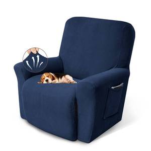 lot 3912 image: KEKUOU Recliner Chair Covers,Lazy Boy Recliner Covers Stretch Couch Cover Slipcovers 1 Piece Furniture Protector with Elastic Bottom for Dog,Kids.(Recliner, Navy Blue)