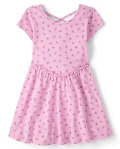lot 3915 image: The Childrens Place,Girls,Skater Dress, Short SleeveStrawberry Milk,Medium