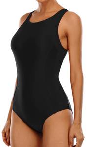 lot 3917 image: beautyin Black Swimsuits for Women 2026 One Piece Padded Athletic Bathing Suit L