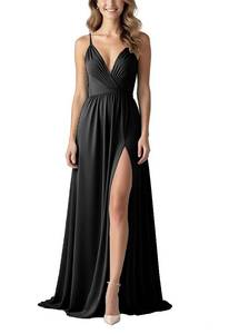 lot 3918 image: DeftSharp Ruffle Dress Women Sleeveless Summer Maxi Dress for Women Party Evening Wedding Guest Black S