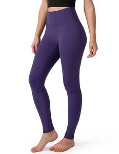 lot 3920 image: Colorfulkoala Dreamlux No Front Seam Leggings for Women 28 Inseam, High Waisted Buttery Soft Full Length Yoga Pants (M, Mulberry Purple)