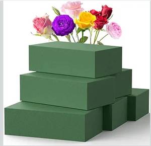lot 3931 image: Upgraded 6 Pack Floral Flower Foam Blocks, Green Plant Foam for Flower Arrangements, Wet & Dry Florist Foam Styrofoam for Fresh and Artificial Flowers (5.5L X 3.1W X 1.6H)