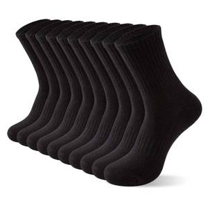 lot 3933 image: Irisbear Mens Cotton Crew Socks Athletic Workout Long Boot Socks Size 9-11 Black