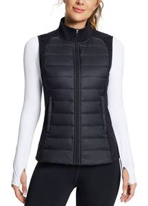 lot 3938 image: baleaf Womens Lightweight Warm Puffer Vest Running Winter Hybrid Sleeveless Quilted Water Resistant Jacket Black M