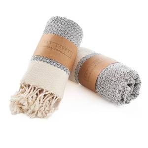 lot 3970 image: BAY LAUREL Turkish Hand Towel Pack of 2  Soft &amp Absorbent Decorative Towels for Bathroom, Hand, Face, Hair, Gym, Yoga, SPA, Kitchen &amp Tea  Boho Decor (Gray, Diamond 15x26 Inches (Set of 2)