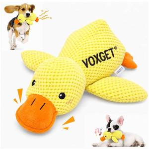 lot 3972 image: VOXGET Calming Duck Toy for Dogs, 2026 New Interactive Crinkle Toy with Quack Sound for Dogs Teeth, Soft Stuffed Plush Mellow Calming Duck Pillow for Puppy Keep Busy -Yellow, 9x6(S)