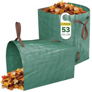 lot 3976 image: GreatBuddy Lawn Bag, 53 Gallon Yard Waste Bags, Heavy Duty PP Garden Leaf Bags for Leaves, Grass and Debris, Reusable & Foldable Leaf Collector with Handles, Wide Opening and Self-stand Design, 2 Pack