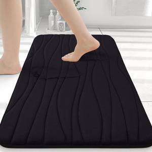 lot 3981 image: Buganda Memory Foam Bathroom Rug Mat 30x20, Extra Soft and Absorbent Bath Mats, Non-Slip and Machine Washable Bath Rugs for Bathroom Floor,Tub and Shower, Black