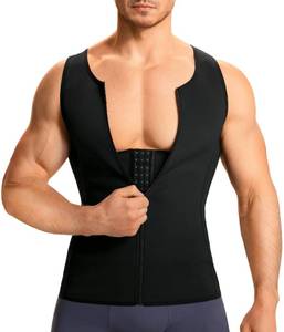 lot 3987 image: TAILONG Slim Fit Men Undershirt Body Control Compression Shaper Waist Cinching Girdle Tank Top Vest (XL, Black)