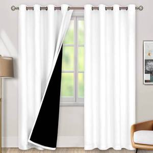 lot 5003 image: BGment White Blackout Curtains for Living Room - Black Out Curtains 84 Inches Long Thermal Insulated Light Blocking Grommet Drapes for Nursery, 52 Inch Wide Each