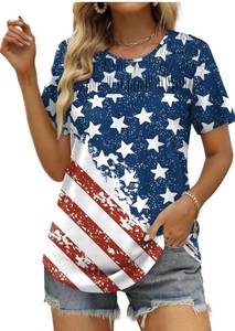 lot 5007 image: OFEEFAN Womens Summer Tops 2026 Trendy Short Sleeve Shirts Smocked Crewneck Tee XXL