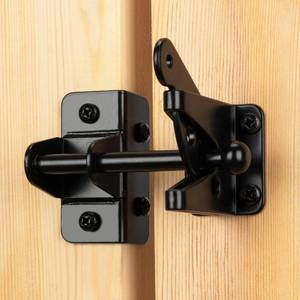 lot 5032 image: SANKINS Self-Locking Gate Latch for Wooden Fence Gate Heavy Duty, Post Mount Automatic Gravity Lever Gate Fence Door Latches for Wooden Fence Secure Pool Garden Shed, Black, Normal