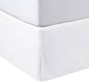 lot 5034 image: Cottington Lane Box Pleated Daybed Skirt with Split Corner, Premium Hotel Quality Brushed Microfiber Twin Size Tailored Dust Pleat 14 Inch Drop Sofa Bedskirt, Easy Fit, Stay in Place, White