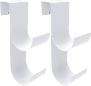 lot 5065 image: codree 2 PCS Pool Fence Hooks for Pool Equipment, White Heavy Duty Fence Hooks for Pool Poles, Slipe-on Fence Hanger for Pool Hose Pool Skimmer, Fit 34 Inch to 1-14 inch Railing