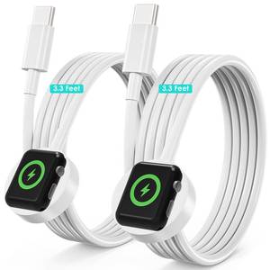 lot 5091 image: Upgraded 2 Pack for Apple Watch Charger USB C Cable, MFi Certified iWatch Charger Cable 3.3FT Magnetic Cord Compatible with iWatch Series 9876SE 2SE54321-White