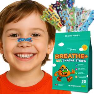 lot 5093 image: 20 Pack TapeGeeks Nasal Strips for Kids Nose Strips for Breathing Nasal Strip for Reducing Snoring Boys and Girls, Mix Colors