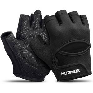 lot 5108 image: HOZMOZ Ventilated Weight Lifting Gloves, Thick Padded Workout Gym Gloves with Full Palm Protection & Grip & Shock Absorption for Women & Mens Fitness Exercise Training S