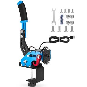 lot 5114 image: aikeec 64Bit PC USB Handbrake, Upgrade SIM Racing Games Handbrake for LO GITECH G25 G27 G29 T500 T300 THRUST MASTER FANATECOSW DIRT RALLY, 2M Nylon CableReinforced SpringBlueClamp